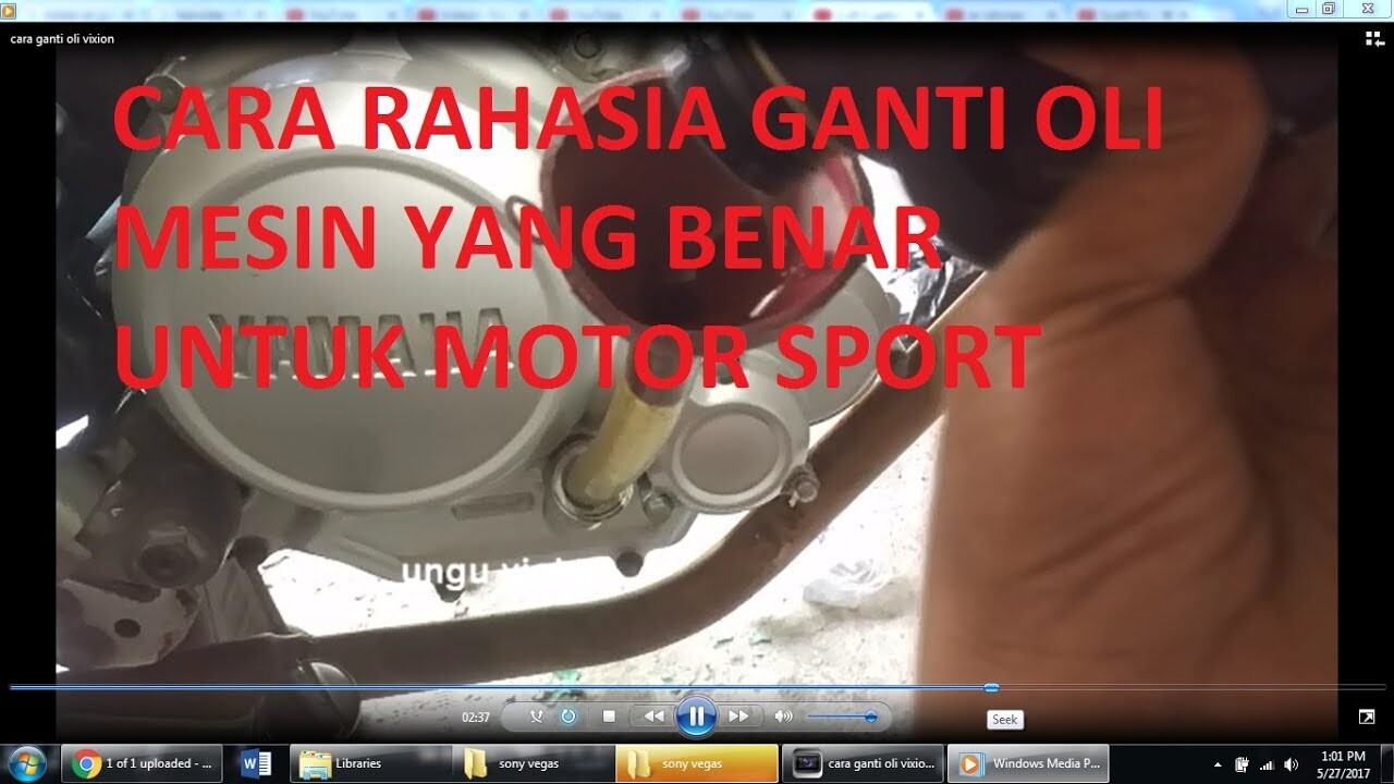 FULL Tutorial Cara Ganti Oli Mesin Yamaha V-ixion Old Yang Benar - YouTube FULL Tutorial Cara Ganti Oli Mesin Yamaha V-ixion Old Yang Benar - YouTube